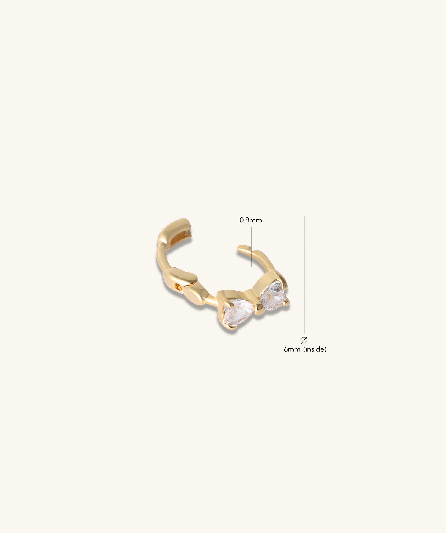 Heart Bow Huggie - OumoJewelry