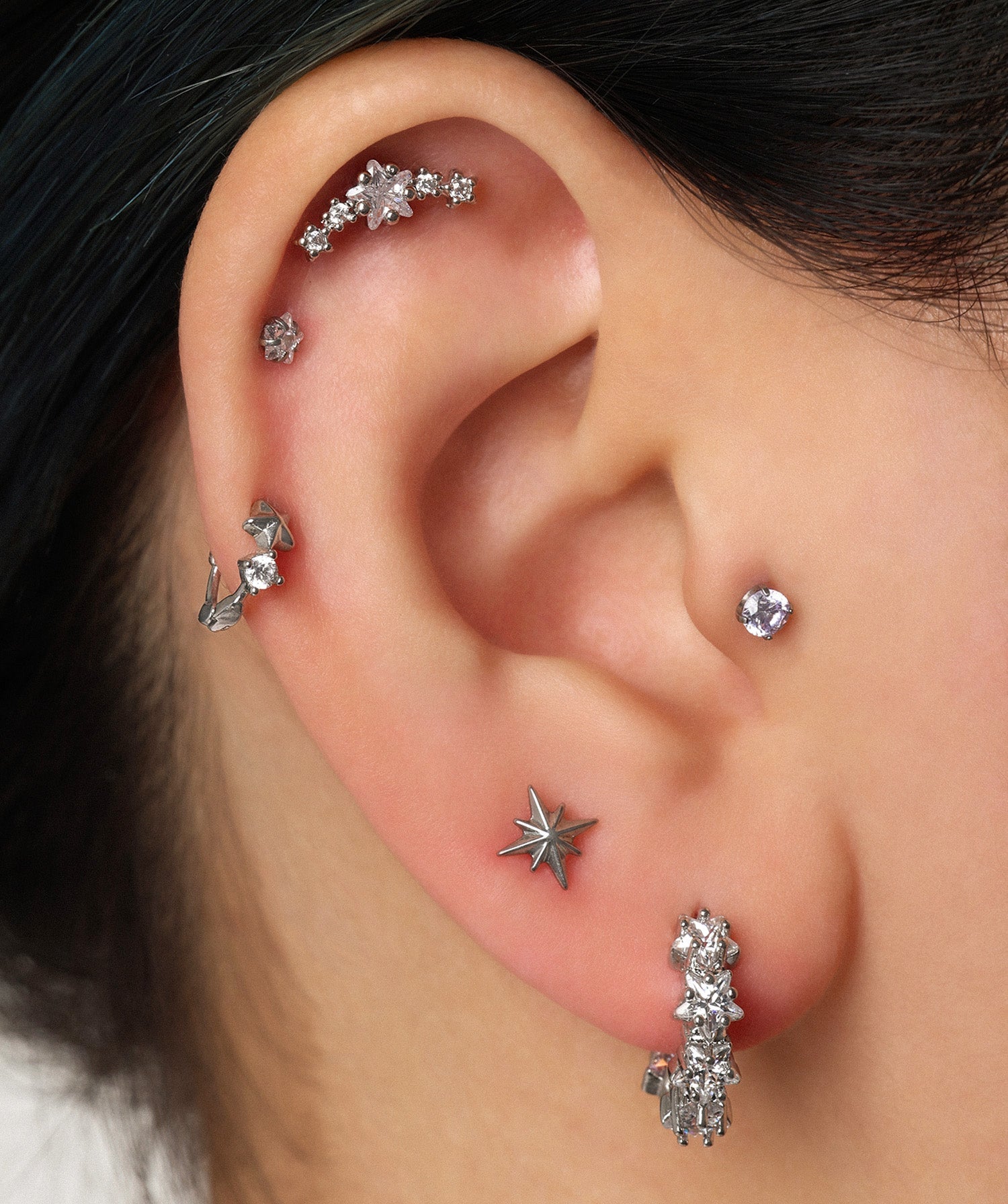 Dazzling Star Flatback Stud - OumoJewelry