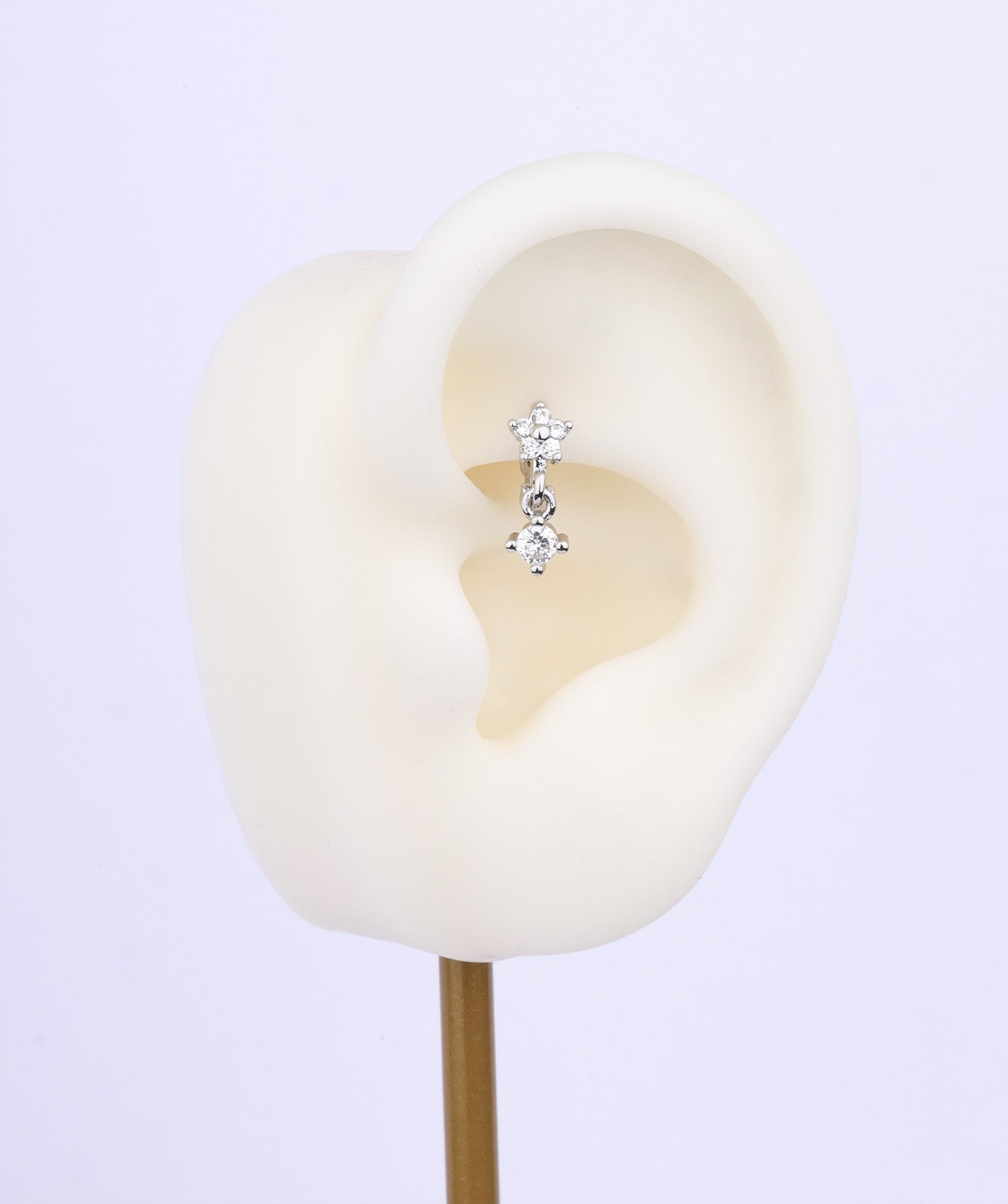 Petite Flower Helix Hoop - OumoJewelry