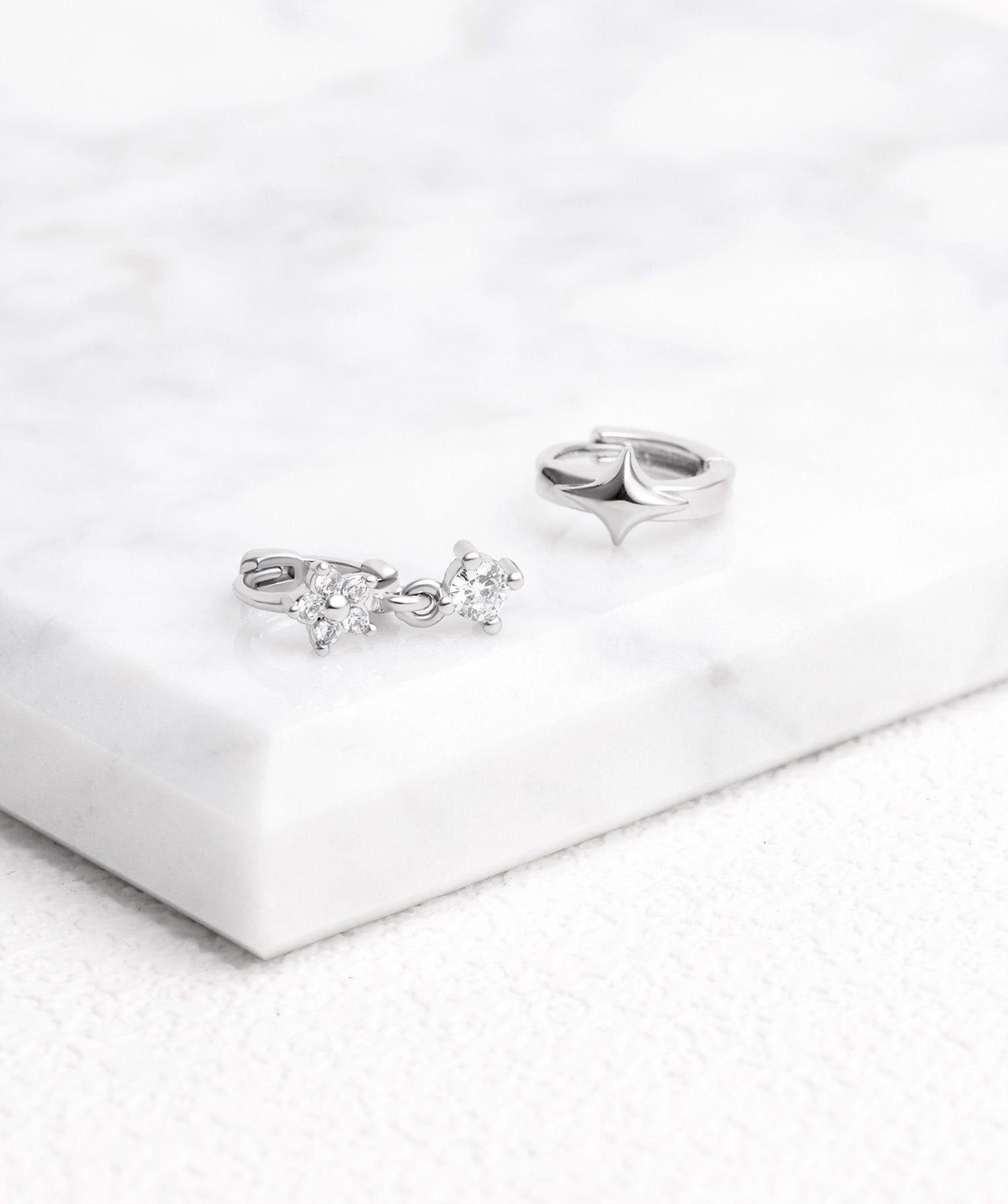 Petite Flower Helix Hoop - OumoJewelry