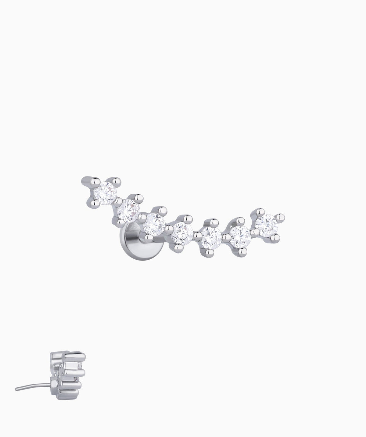 Curved Gemstone Flatback Stud - OumoJewelry