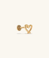 Hollow Cross Heart Flatback Stud - OumoJewelry