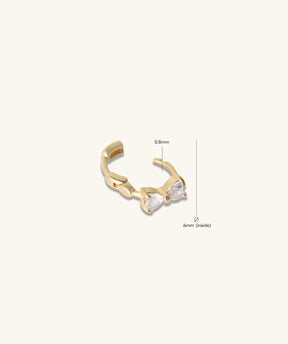 Heart Bow Huggie - OumoJewelry