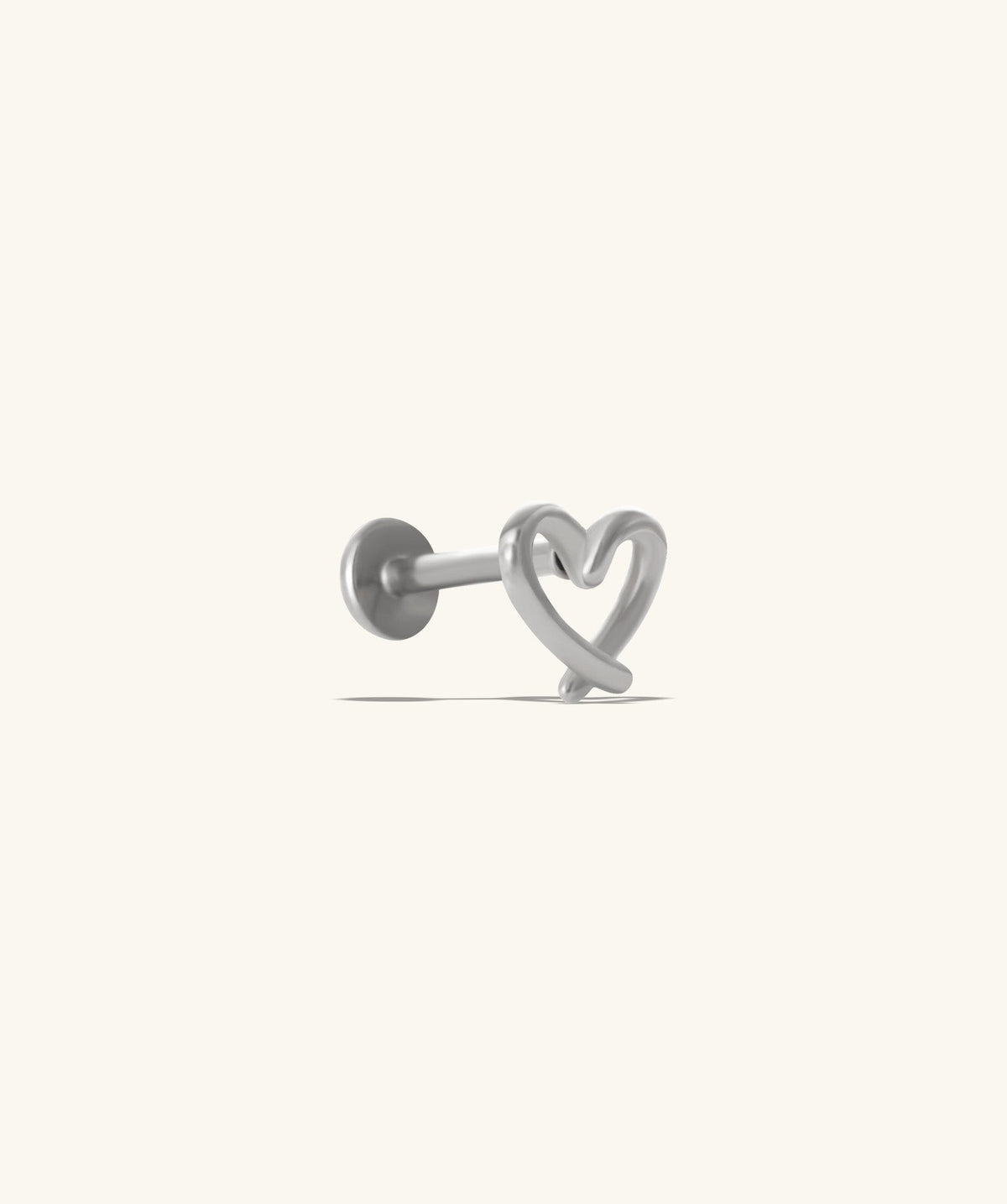 Hollow Cross Heart Flatback Stud - OumoJewelry