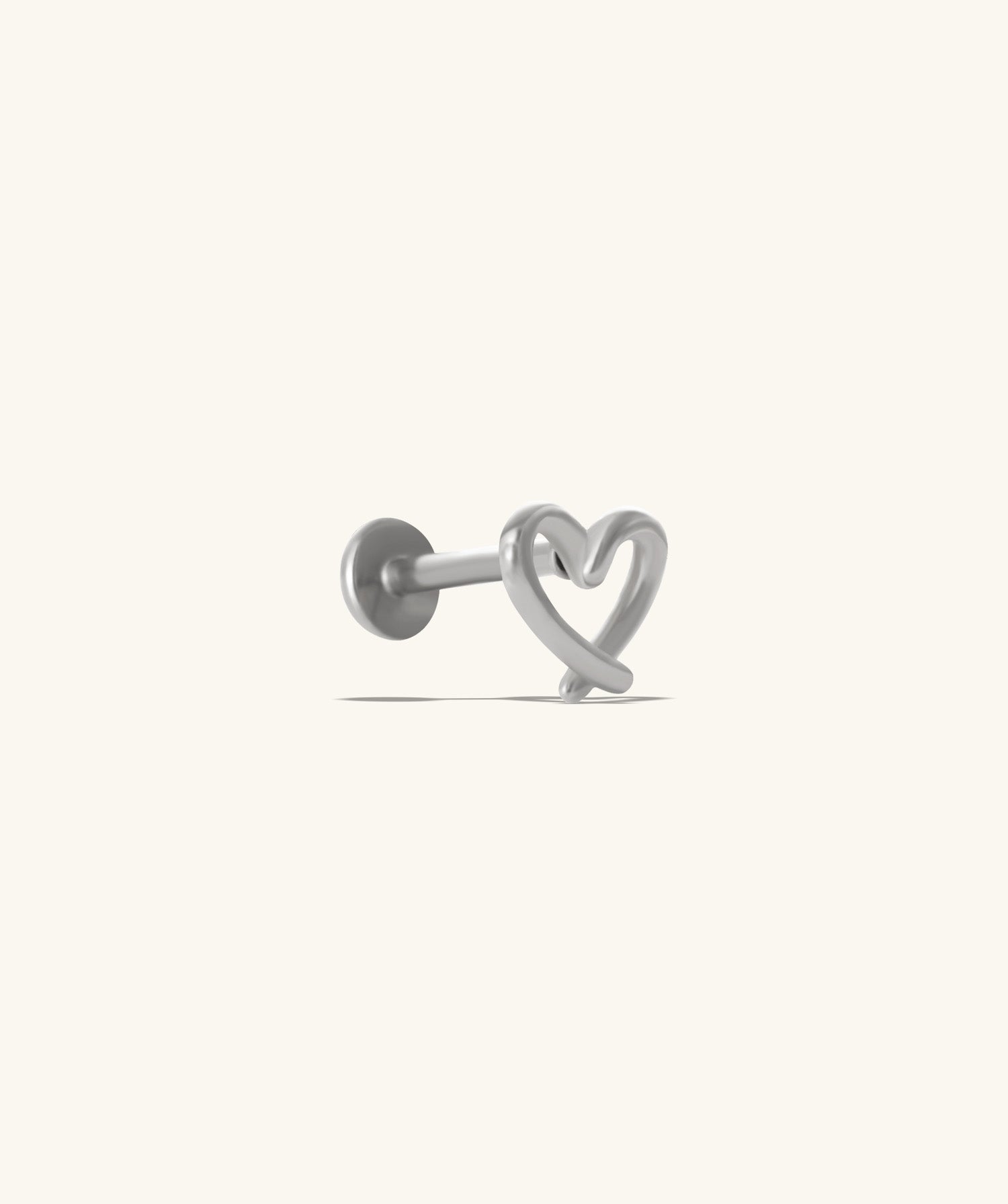 Hollow Cross Heart Flatback Stud - OumoJewelry