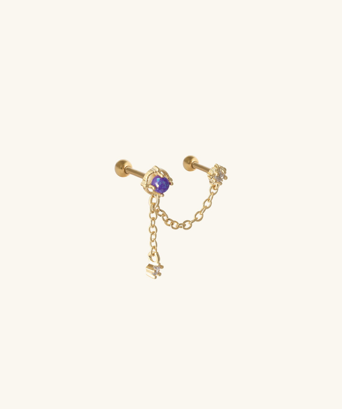 Mystery Opal Chain Earring - OumoJewelry