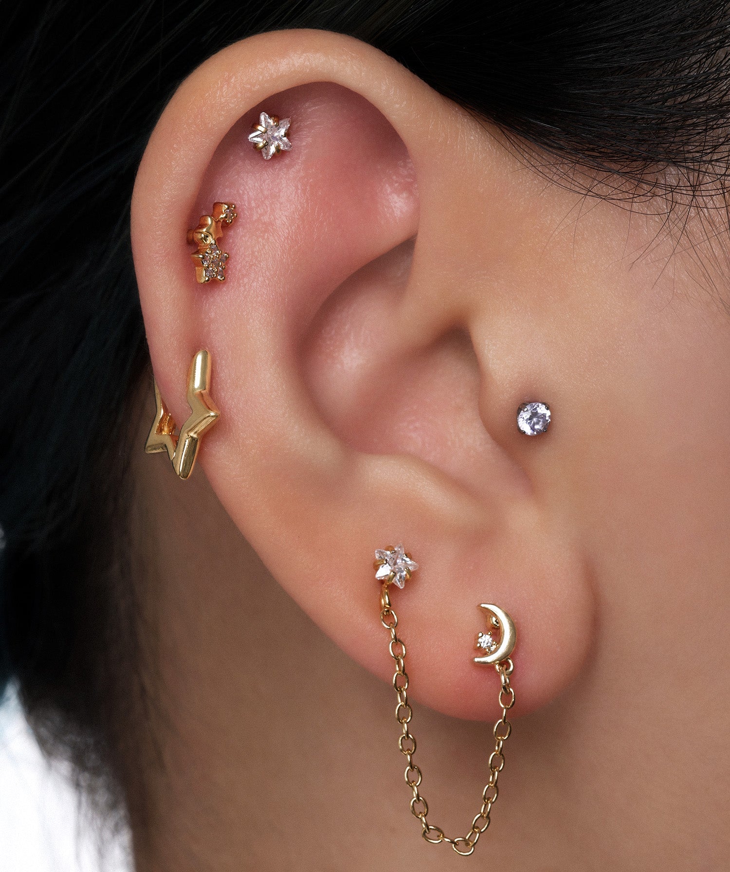 Star Helix Hoop - OumoJewelry