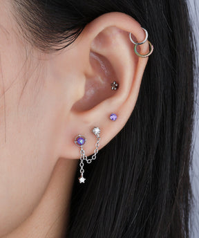 Mystery Opal Chain Earring - OumoJewelry