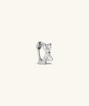 Heart Bow Huggie - OumoJewelry