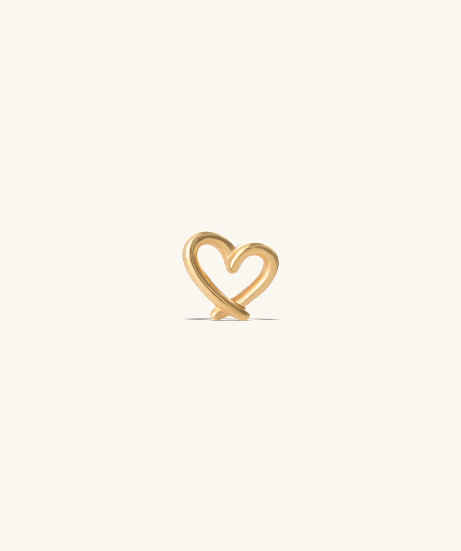 Hollow Cross Heart Flatback Stud - OumoJewelry
