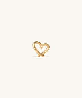 Hollow Cross Heart Flatback Stud - OumoJewelry