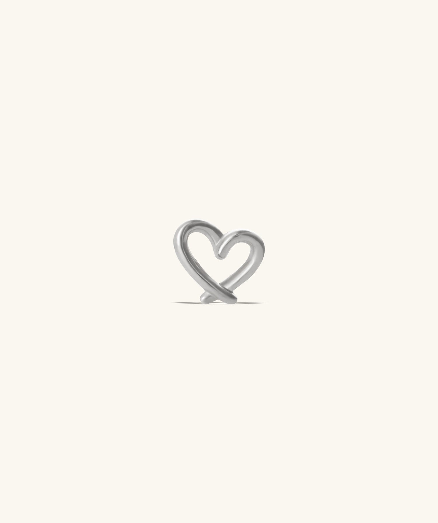 Hollow Cross Heart Flatback Stud - OumoJewelry