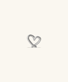 Hollow Cross Heart Flatback Stud - OumoJewelry
