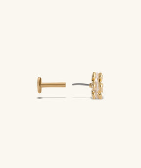 Shiny Flower Flatback Stud - OumoJewelry