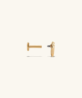 Hollow Cross Heart Flatback Stud - OumoJewelry