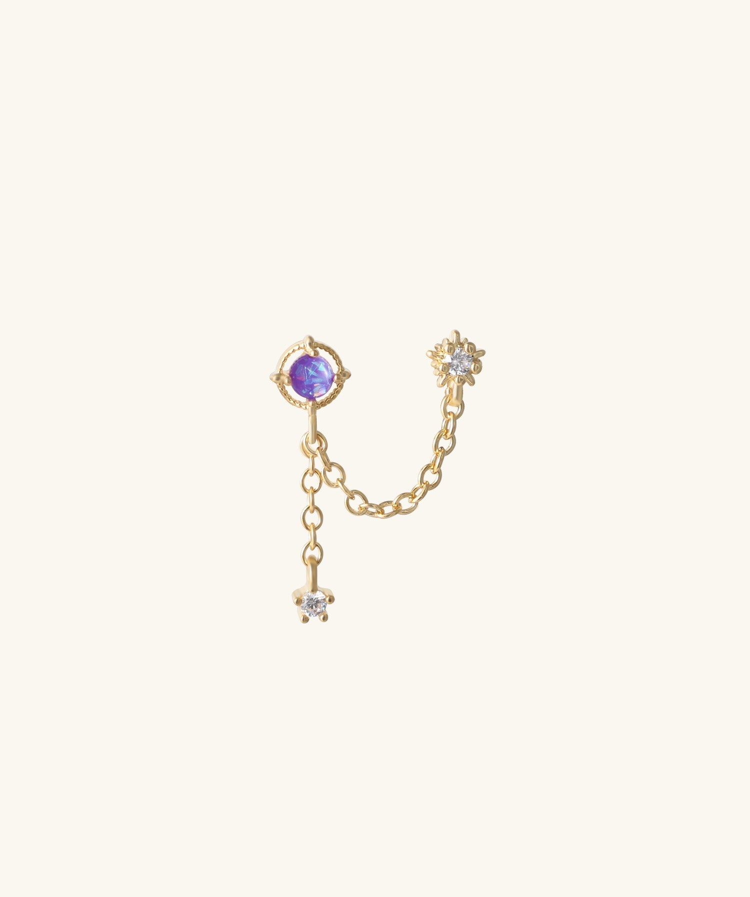 Mystery Opal Chain Earring - OumoJewelry