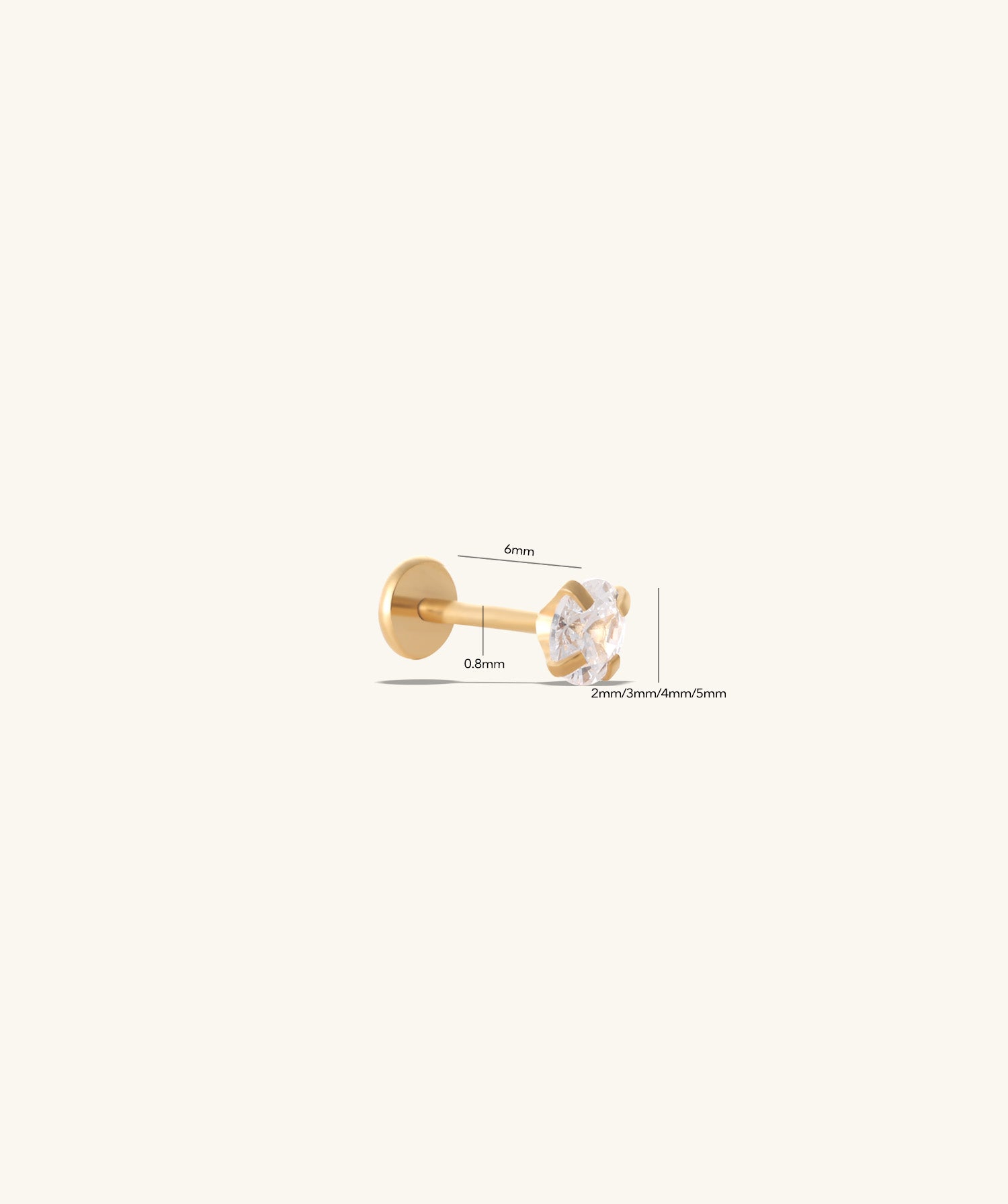 Threadless Sparkle Gems Flatback Stud - OumoJewelry