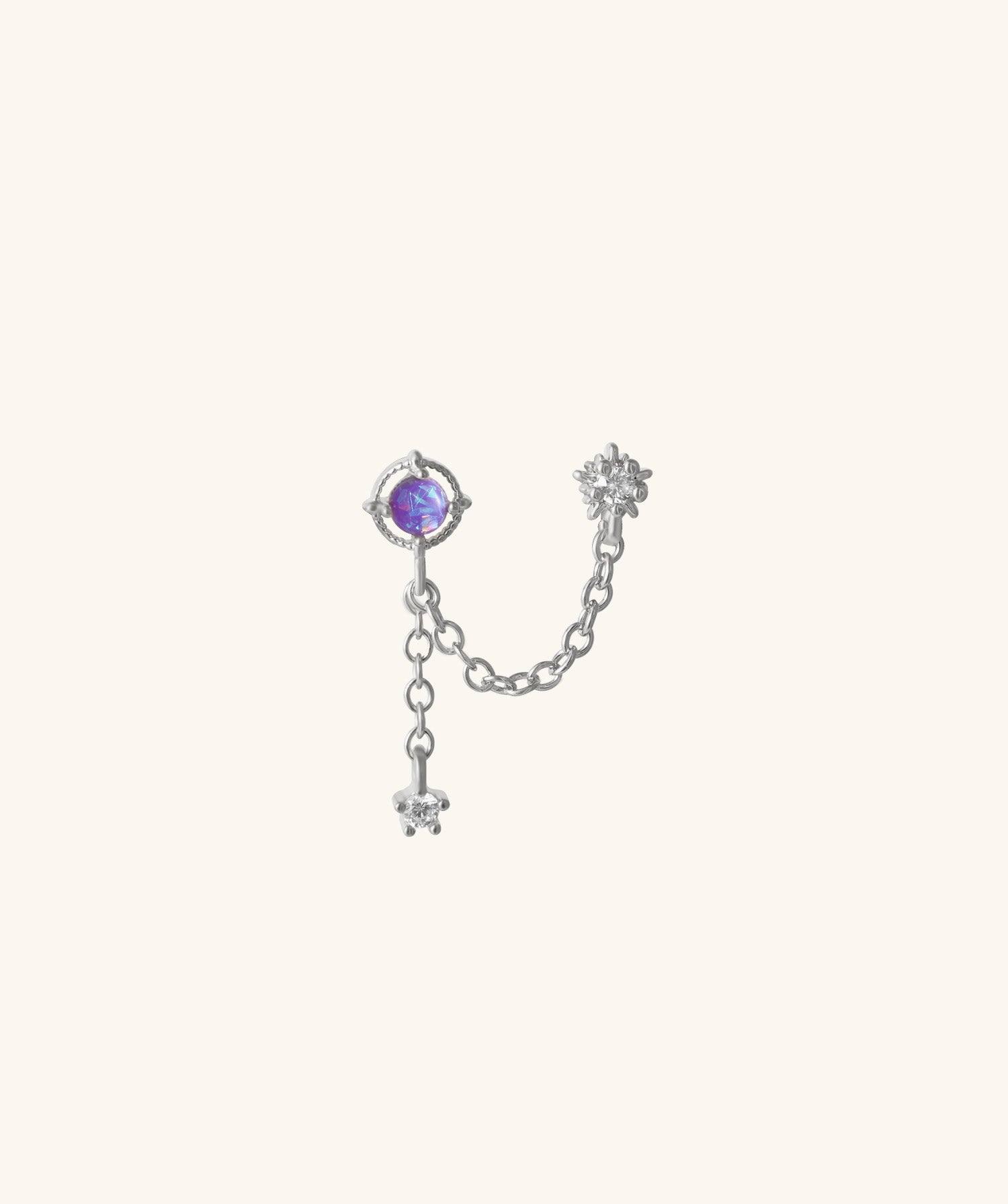 Mystery Opal Chain Earring - OumoJewelry