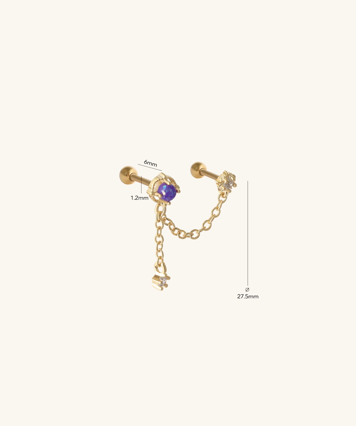 Mystery Opal Chain Earring - OumoJewelry