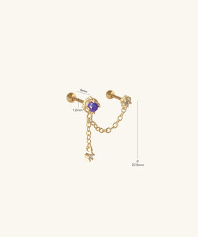 Mystery Opal Chain Earring - OumoJewelry