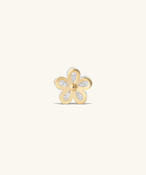 Shiny Flower Flatback Stud - OumoJewelry