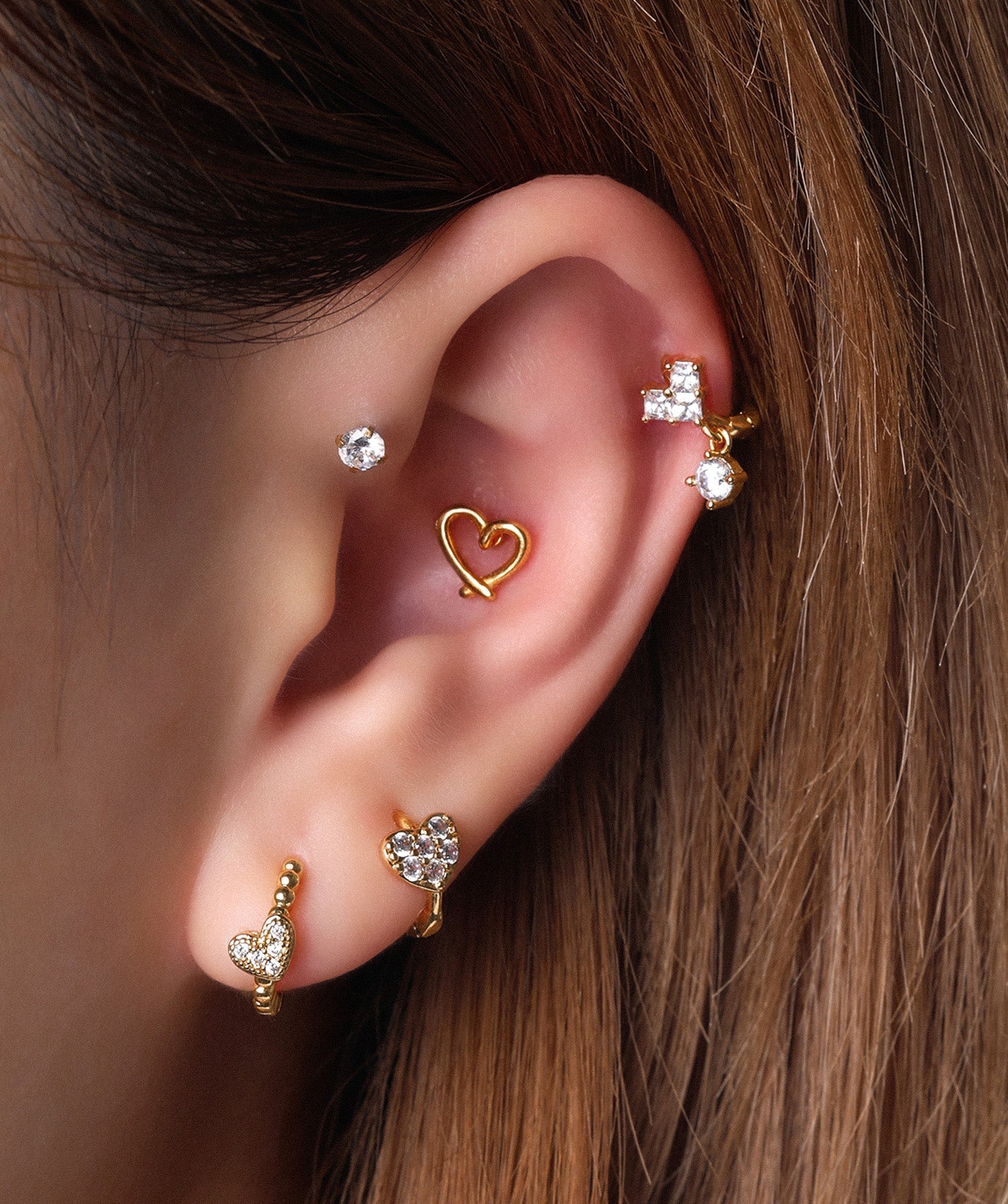 Heart Helix Hoop - OumoJewelry