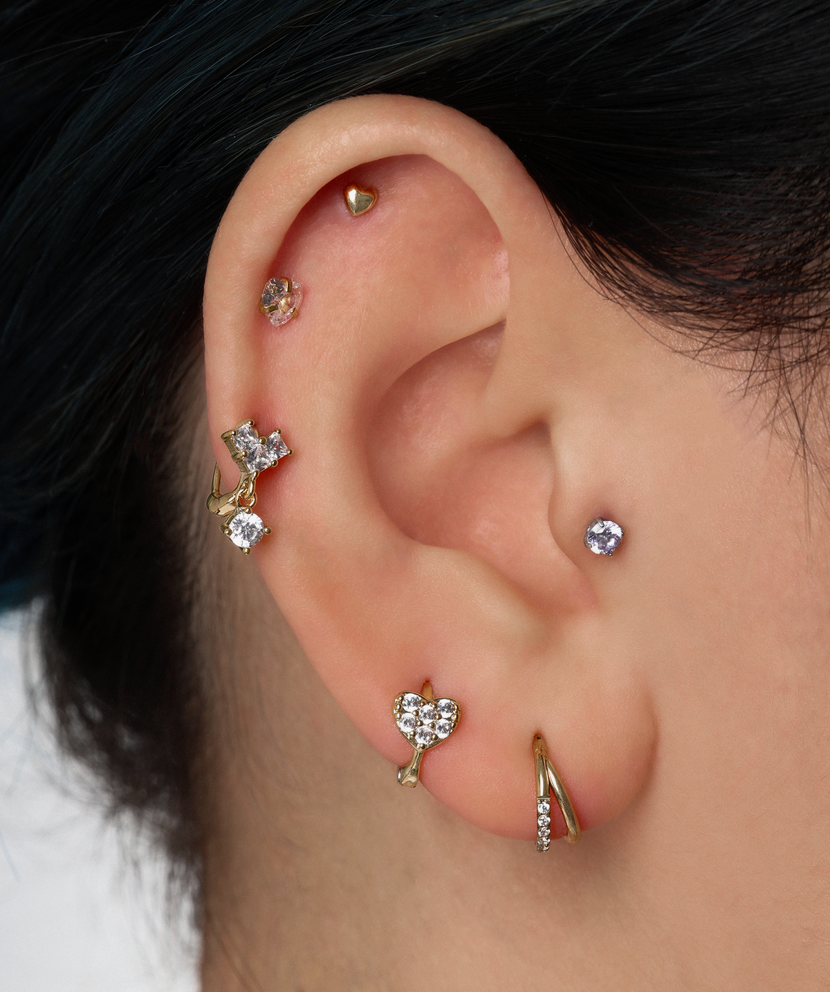 Heart Helix Hoop - OumoJewelry