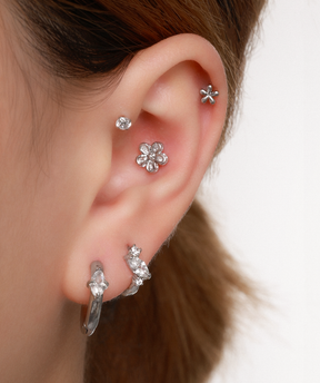 Threadless Sparkle Gems Flatback Stud - OumoJewelry