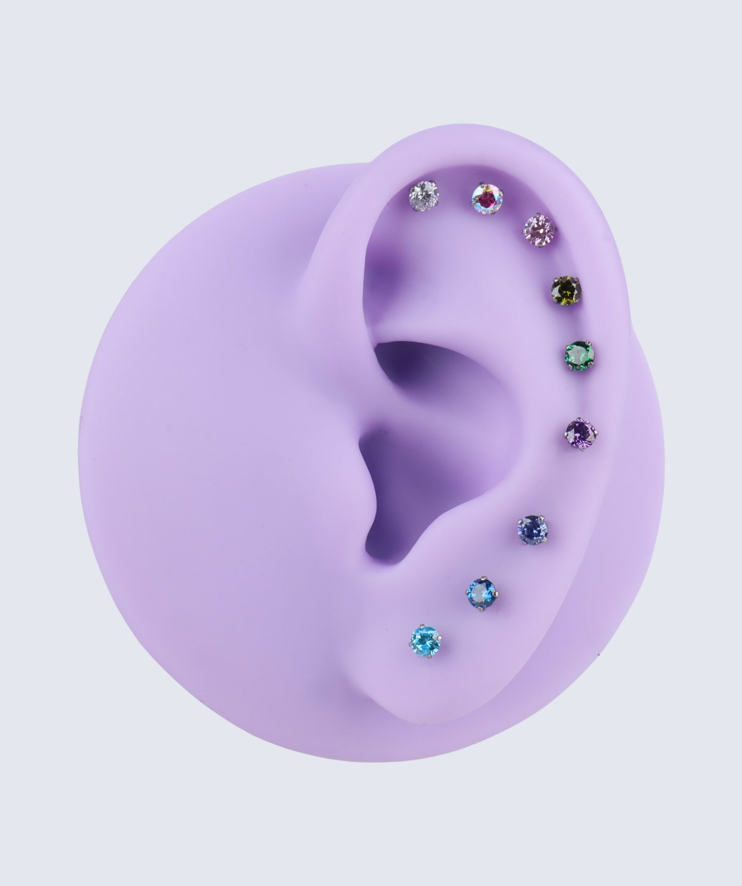 Titanium Gemstones Flatback Stud - OumoJewelry