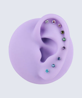 Titanium Gemstones Flatback Stud - OumoJewelry
