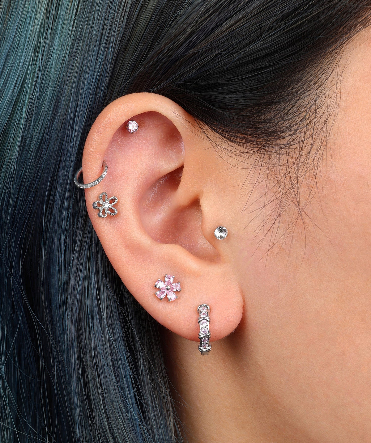🌸Pink Flower Stud - OumoJewelry