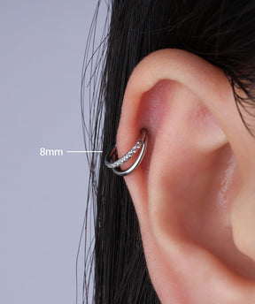 Shiny Double Layer Clicker Hoop - OumoJewelry
