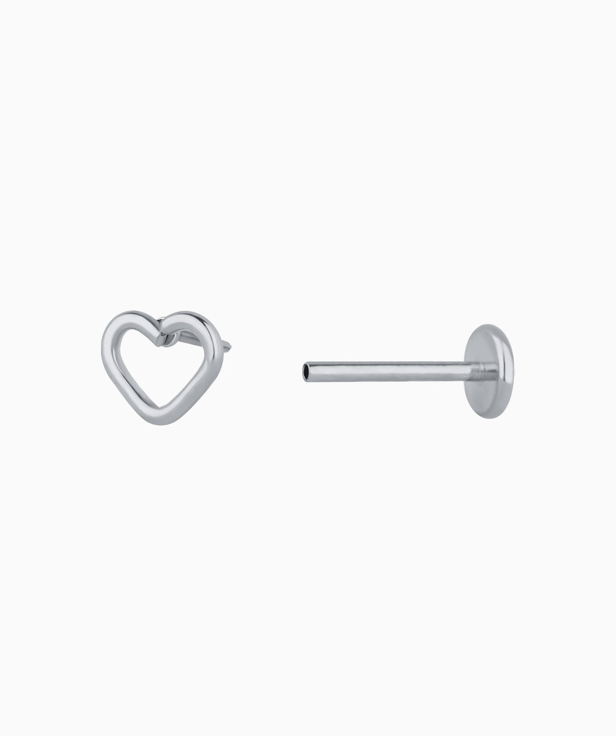 Simple Hollow Heart Flatback Stud - OumoJewelry