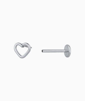 Simple Hollow Heart Flatback Stud - OumoJewelry