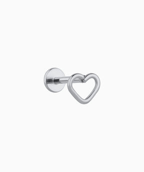 Simple Hollow Heart Flatback Stud - OumoJewelry