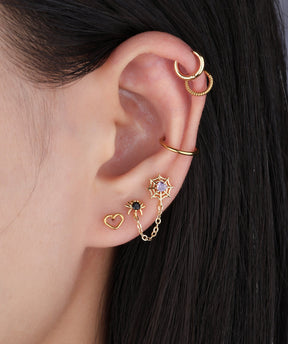 Simple Hollow Heart Flatback Stud - OumoJewelry