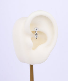 Petite Flower Helix Hoop - OumoJewelry