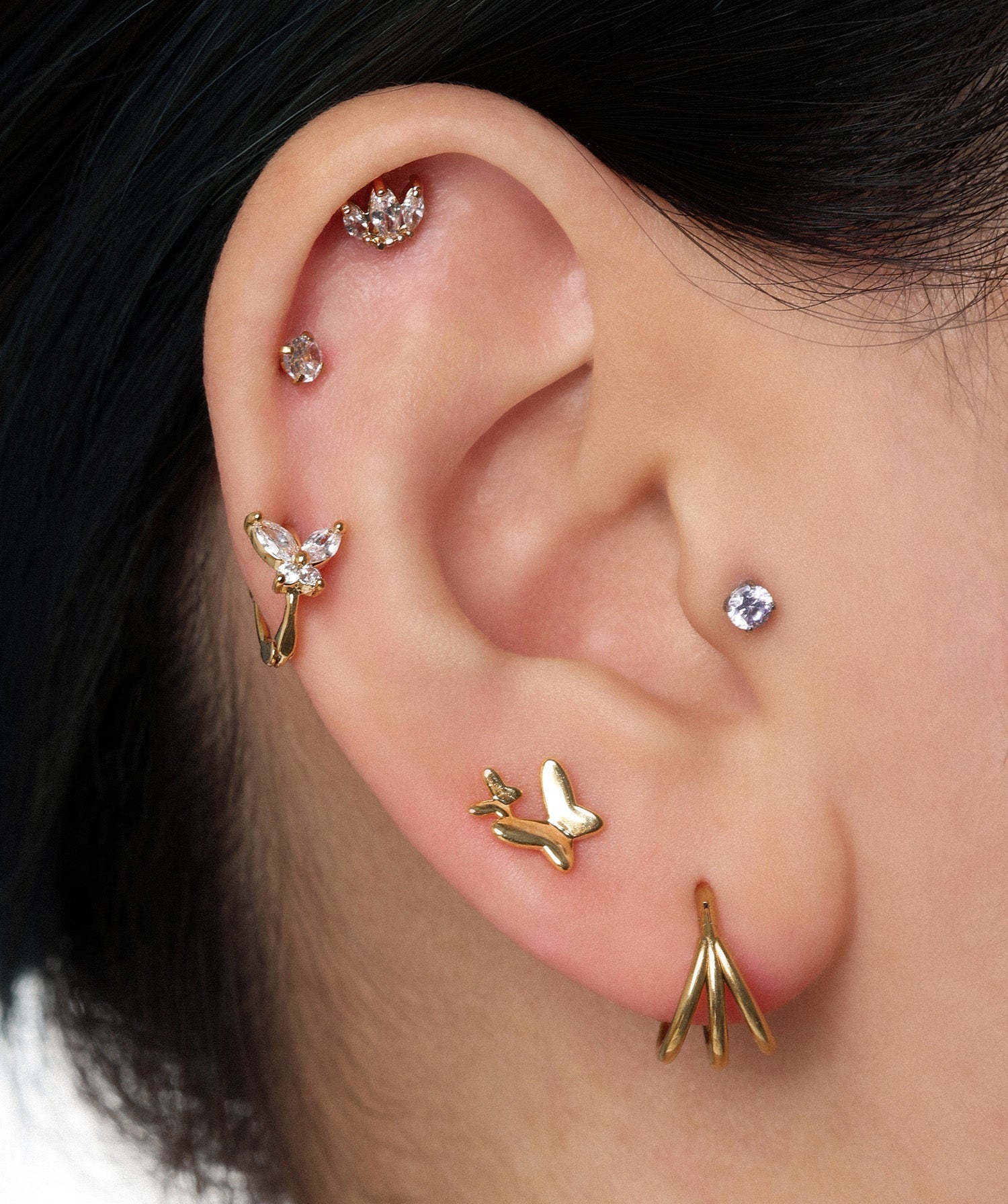 Three Layer Clicker Hoop - OumoJewelry