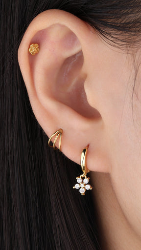 Three Layer Clicker Hoop - OumoJewelry