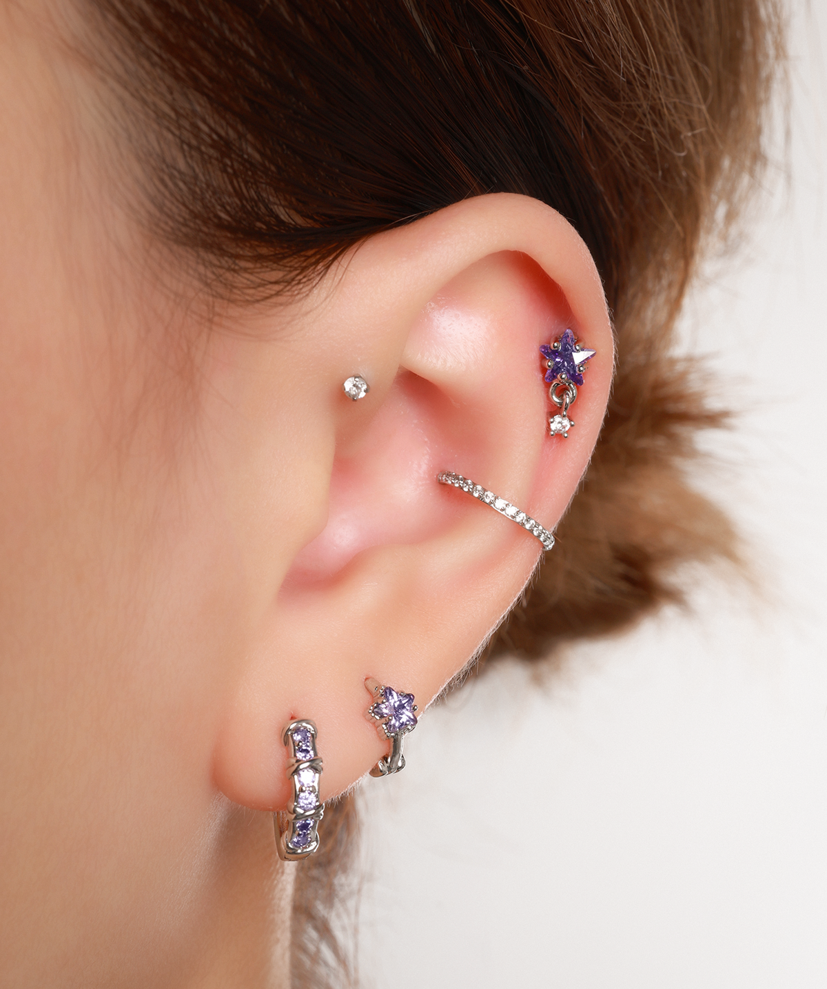 Charming Star Helix Hoop - OumoJewelry