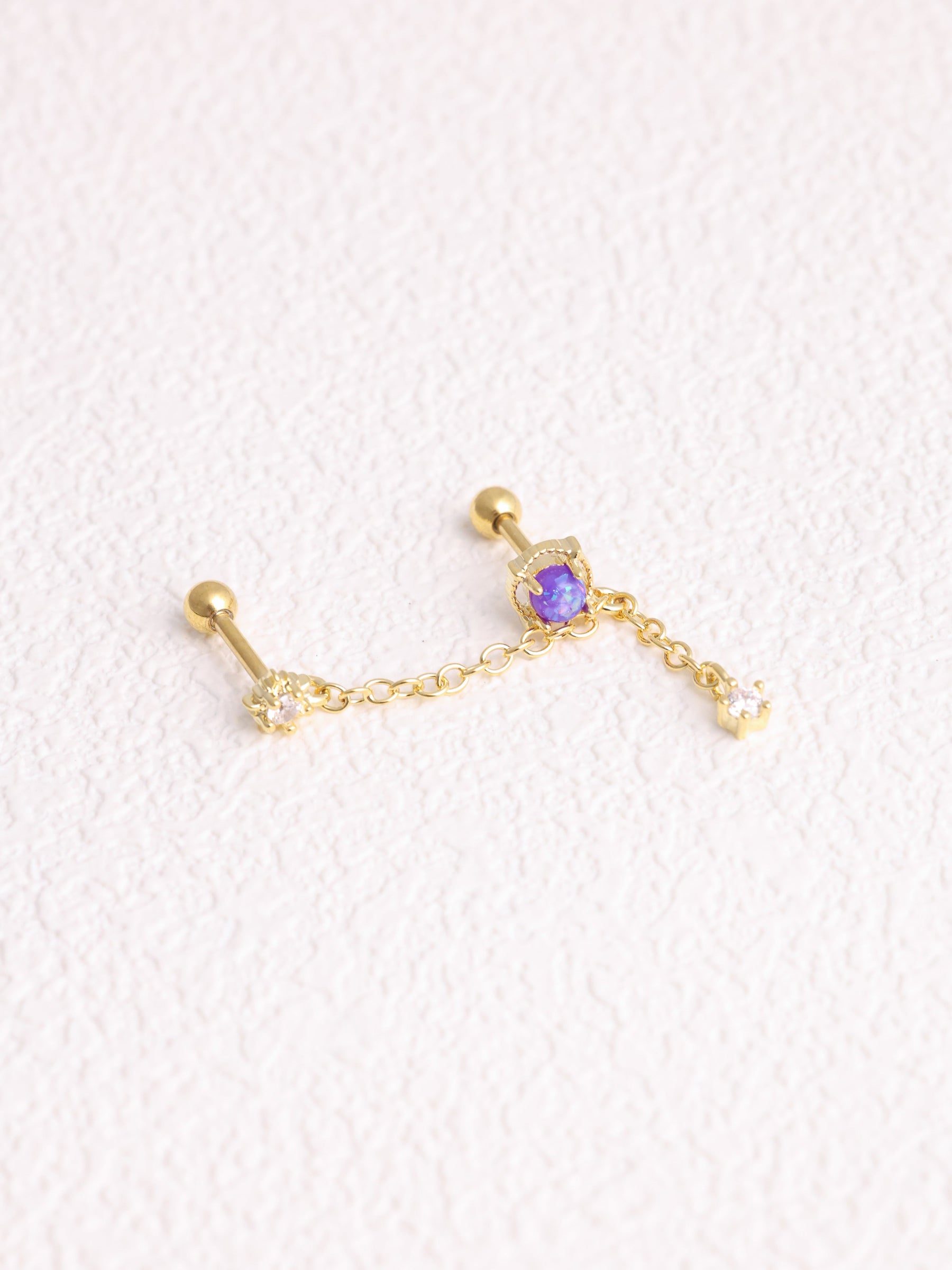 Mystery Opal Chain Earring - OumoJewelry